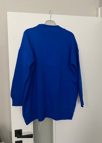 Mavi Örgü Kadın Hırka - Görsel 7