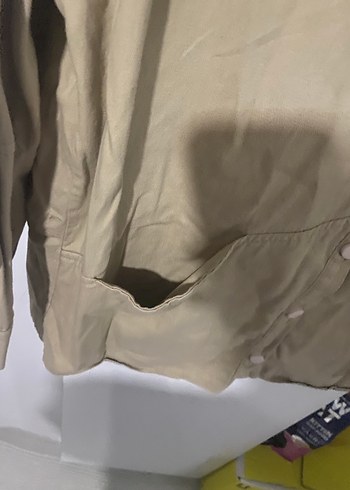 Bej Kadın Keten ceket Uzun Kollu - Görsel 5