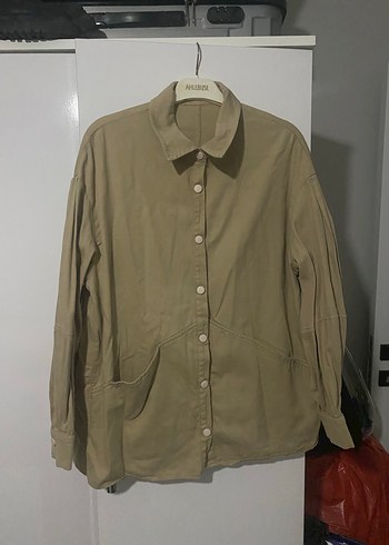 Bej Kadın Keten ceket Uzun Kollu - Görsel 3