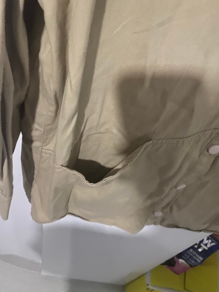 Bej Kadın Keten ceket Uzun Kollu - Görsel 5