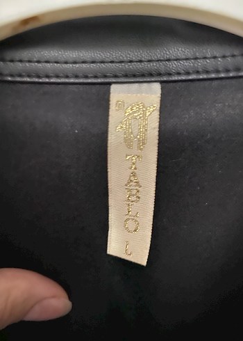 Siyah Deri Düğmeli Kadın Ceket gömlek - Görsel 7