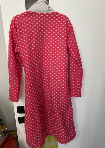 Uzun Kollu Pembe Kadın Sabahlık - Görsel 4