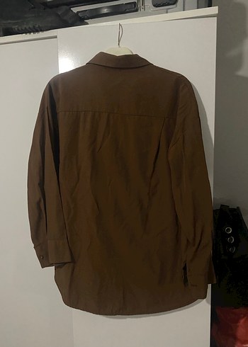 Kadın kahverengi Uzun Kollu Gömlek - Görsel 4