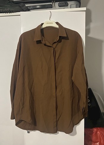 Kadın kahverengi Uzun Kollu Gömlek - Görsel 2