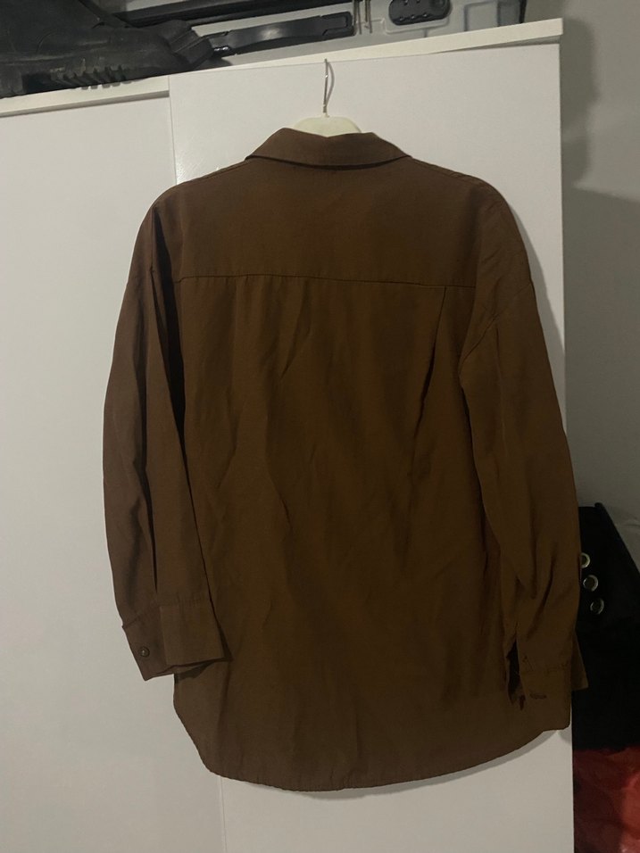 Kadın kahverengi Uzun Kollu Gömlek - Görsel 5