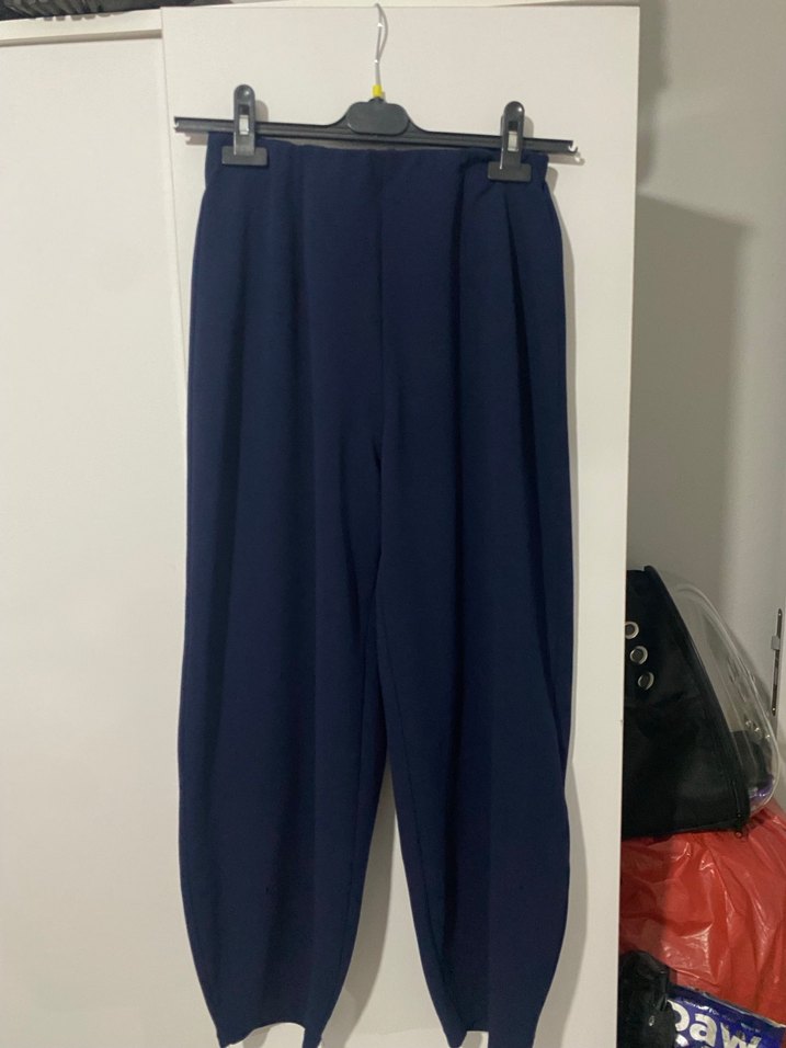 Lacivert Salaş Kadın Kumaş Pantolon - Görsel 4