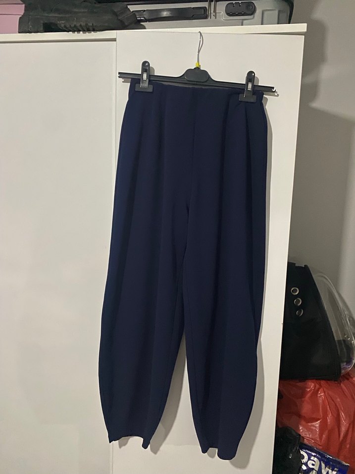 Lacivert Salaş Kadın Kumaş Pantolon - Görsel 2