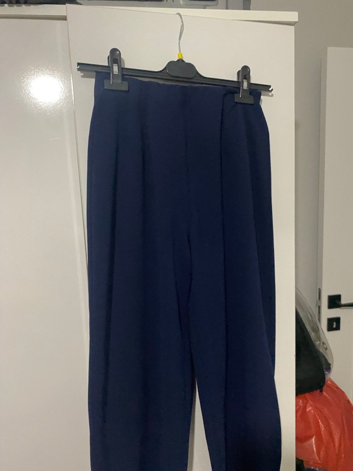 Lacivert Salaş Kadın Kumaş Pantolon - Görsel 3