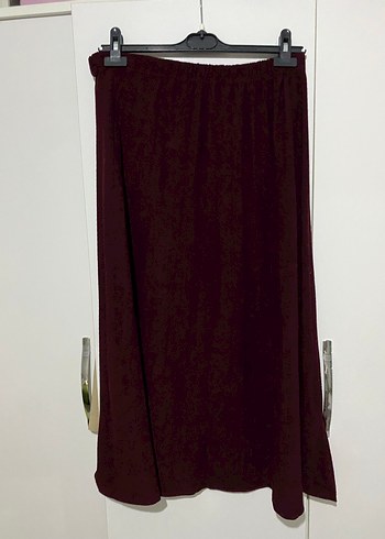 Bordo Kadın Uzun Süet Etek - Görsel 5
