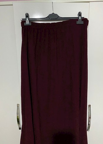 Bordo Kadın Uzun Süet Etek - Görsel 3