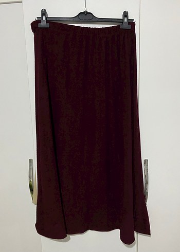 Bordo Kadın Uzun Süet Etek - Görsel 4
