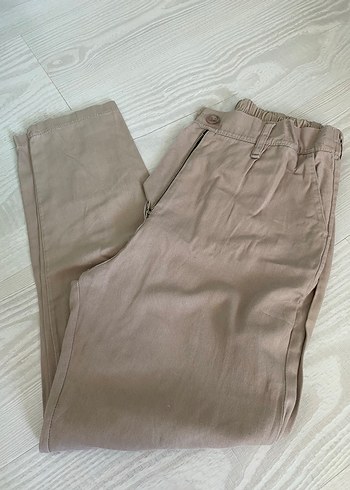 Bej Kadın Keten Pantolon - Görsel 3