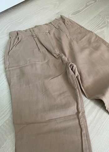 Bej Kadın Keten Pantolon - Görsel 4