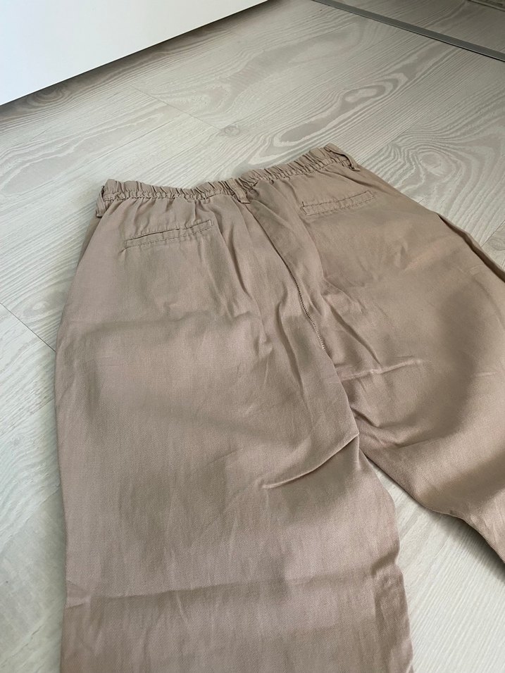 Bej Kadın Keten Pantolon - Görsel 5