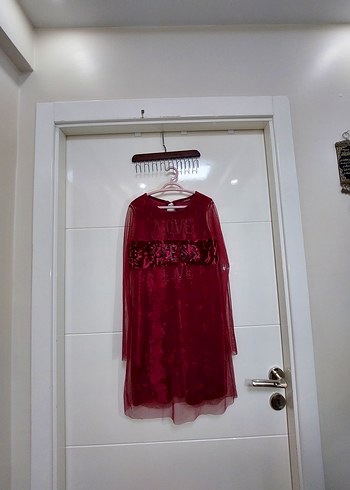 Bordo Kız Bluz, Kolsuz, Bağlama Desenli - Görsel 2