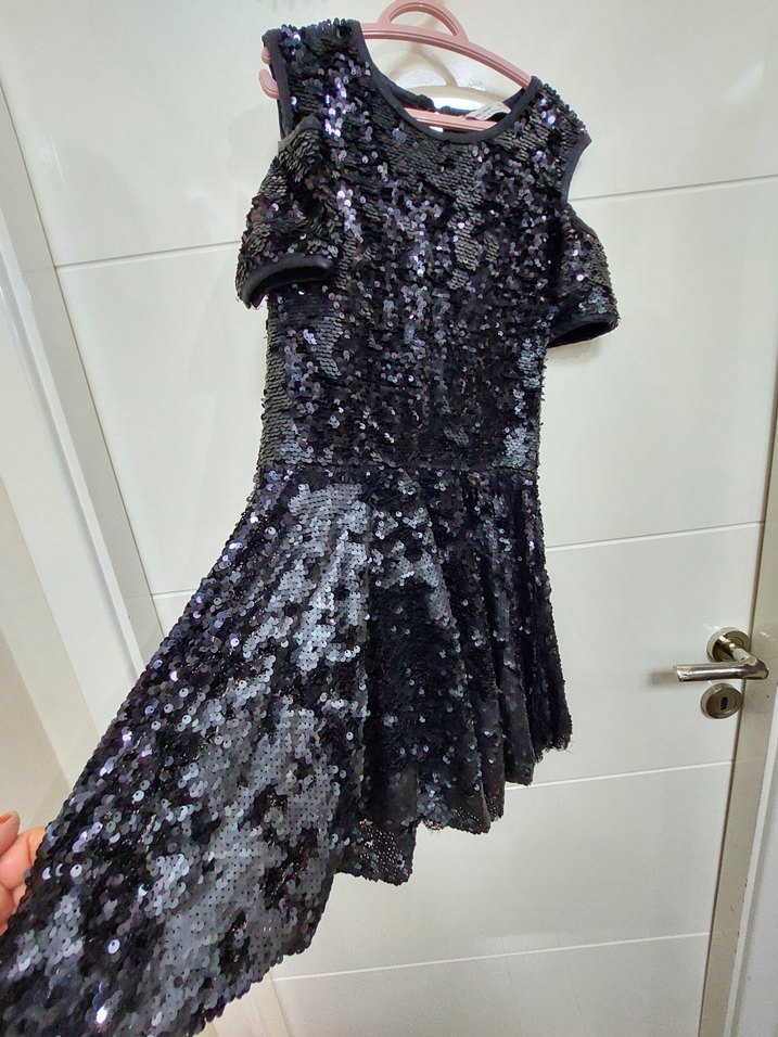 Payetli Kız Çocuk Elbise - Görsel 3