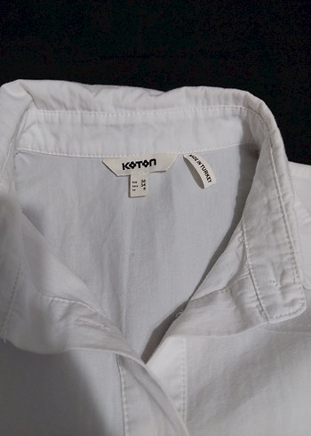 Koton Beyaz Keten Düğmeli Kadın Gömlek - Ana görsel