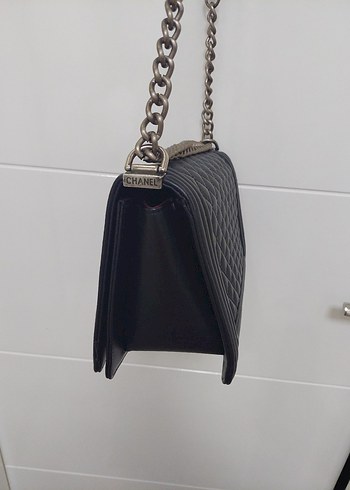 Zincir Detaylı Siyah Deri Kadın Çanta - Görsel 3