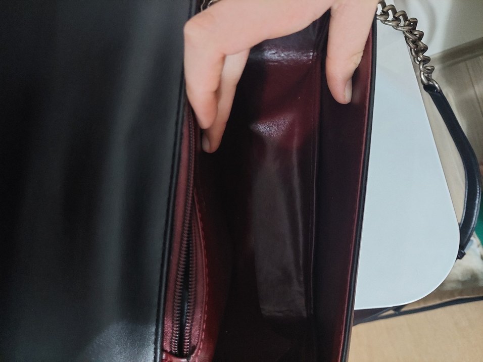 Zincir Detaylı Siyah Deri Kadın Çanta - Görsel 5