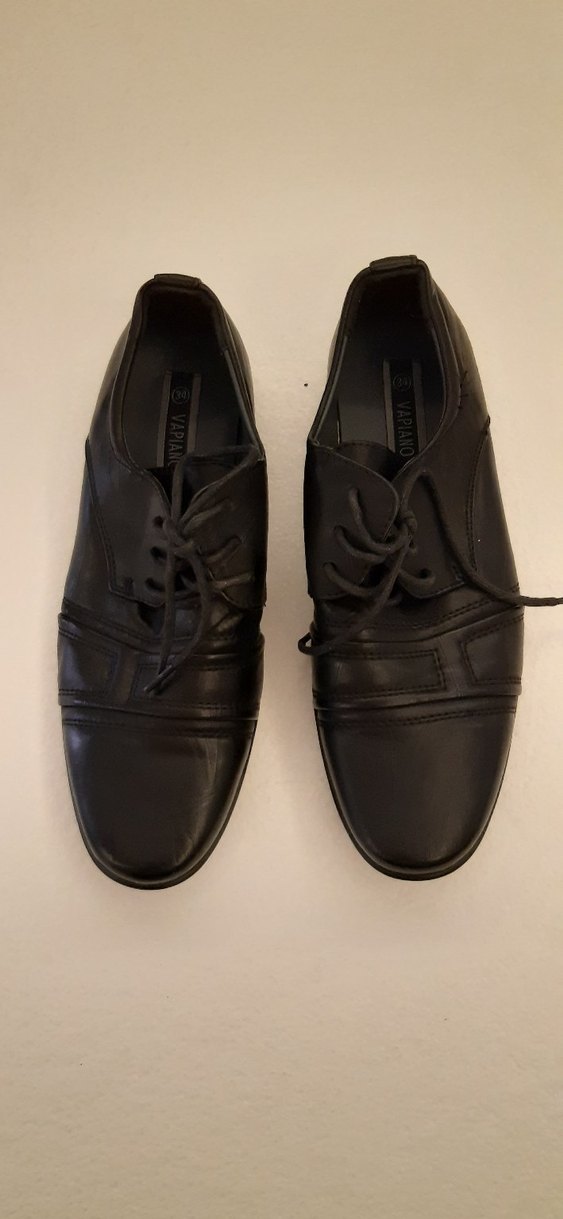 Erkek Siyah Deri Klasik Goth Ayakkabı - Görsel 4