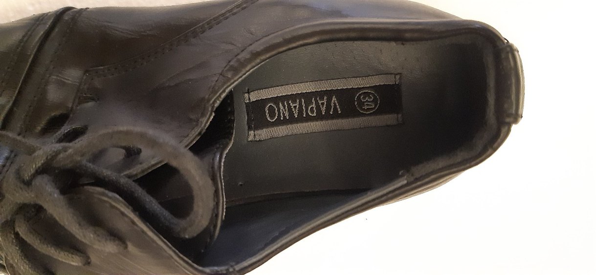 Erkek Siyah Deri Klasik Goth Ayakkabı - Görsel 2