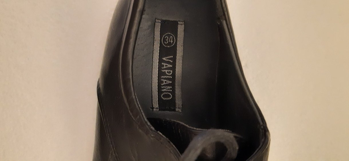 Erkek Siyah Deri Klasik Goth Ayakkabı - Görsel 3