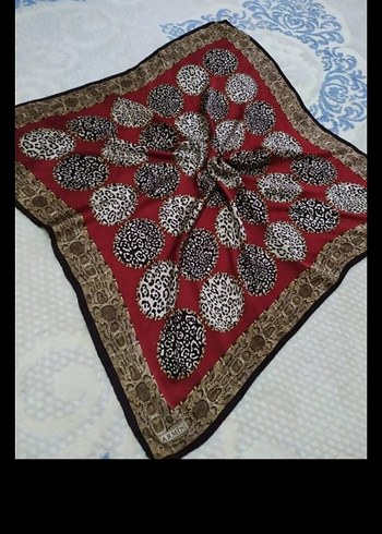 Aker Pembe Baskılı Kadın İpek Eşarp - Görsel 6