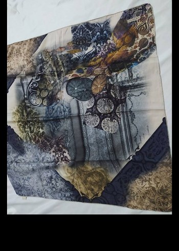 Aker Pembe Baskılı Kadın İpek Eşarp - Görsel 8