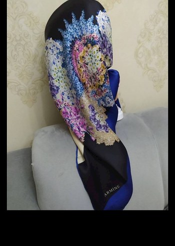 Aker Pembe Baskılı Kadın İpek Eşarp - Görsel 14