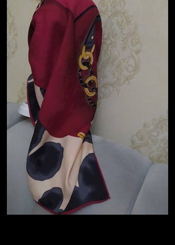 Aker Pembe Baskılı Kadın İpek Eşarp - Görsel 3