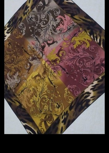 Aker Pembe Baskılı Kadın İpek Eşarp - Görsel 2