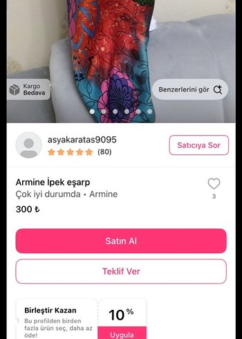 Renkli Bohem Kadın Fular - Görsel 5