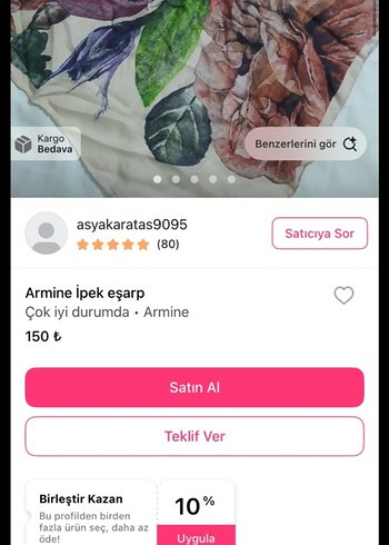 Renkli Bohem Kadın Fular - Görsel 3