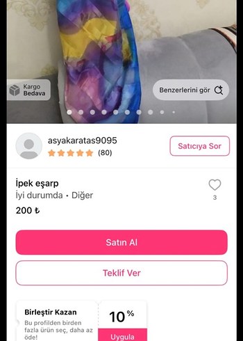 Renkli Bohem Kadın Fular - Görsel 4