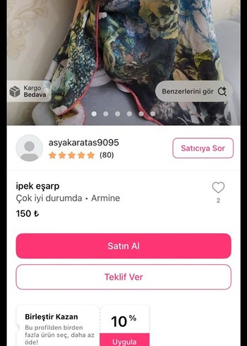 Renkli Bohem Kadın Fular - Görsel 2