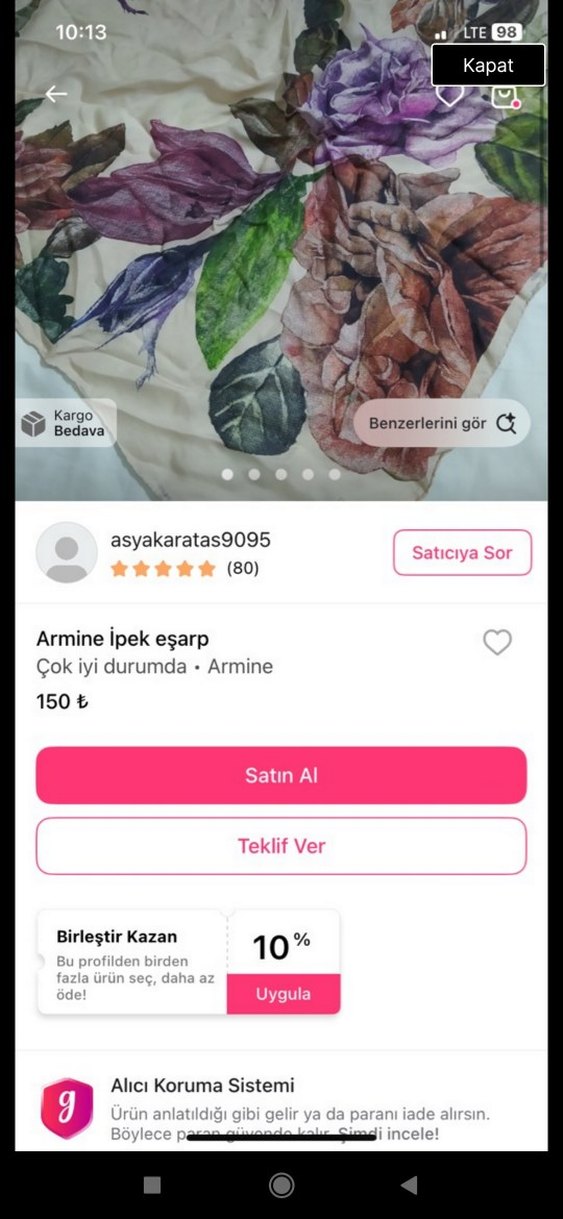 Renkli Bohem Kadın Fular - Görsel 3