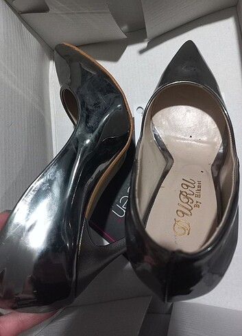 Diğer Gümüş parlak stiletto ayakkabı