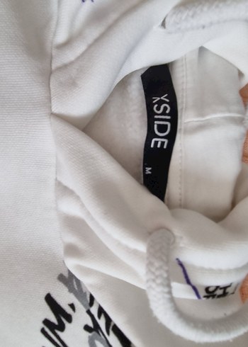 LC Waikiki Baskılı Kapüşonlu Beyaz erkek Sweatshirt
