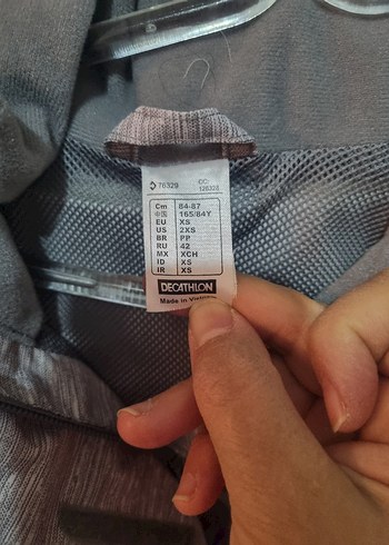 xs Beden Gri Kadın Spor Outdoor Ceket quechua decathlon
