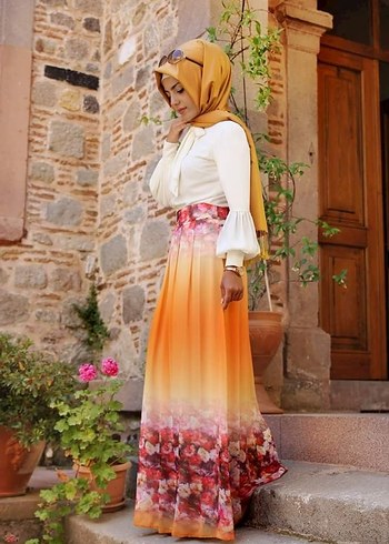 Bohem Tarzı Camel Renk Uzun Elbise