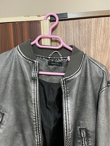 Trendyol & Milla bomber antrasit deri ceket