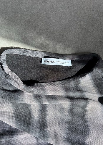 34 Beden bershka gri mini büzgülü elbise