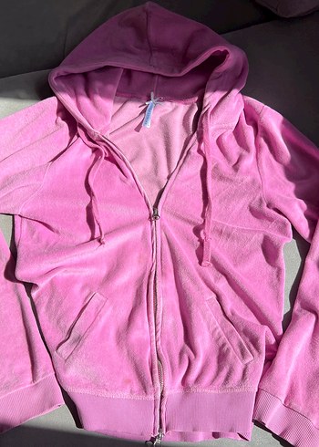 Zara Pembe Kapüşonlu Fermuarlı Sweatshirt