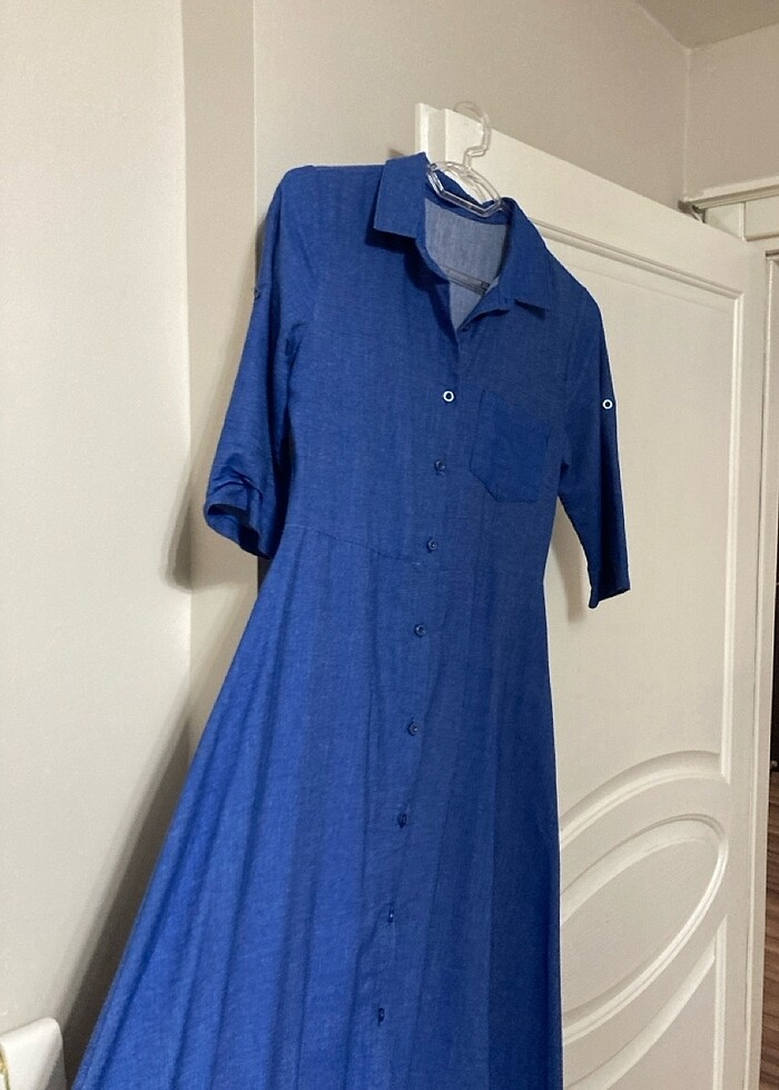 Kot rengi elbise - Görsel 4