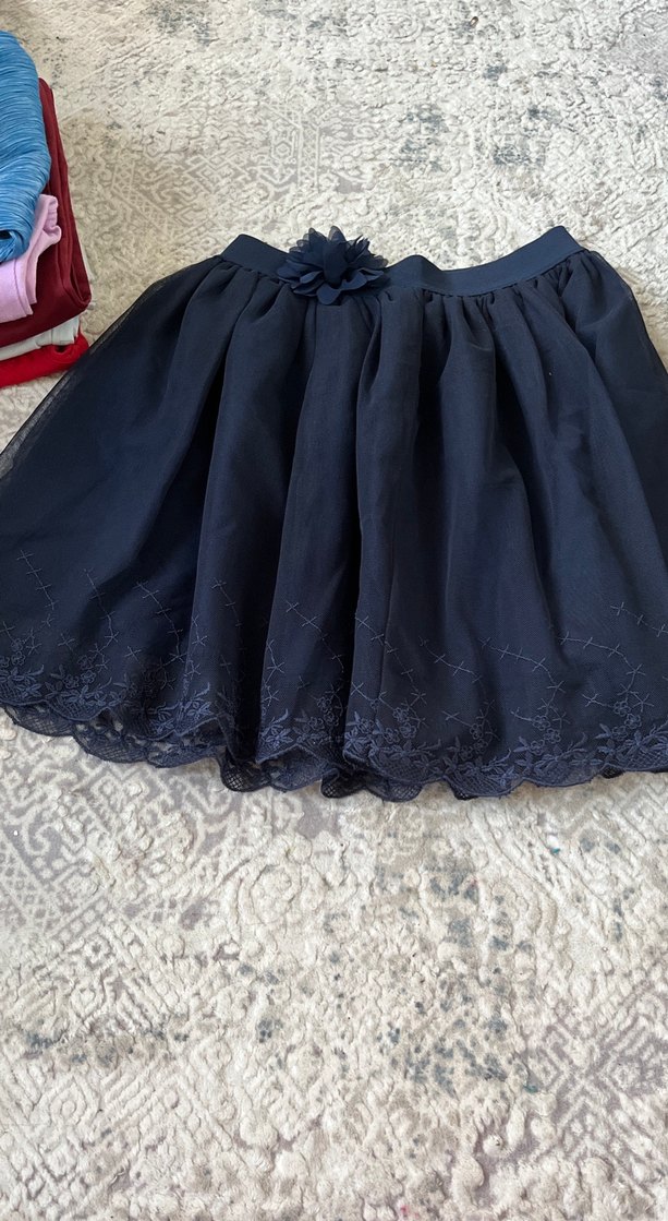 Nakışlı Beyaz Hamile Midi Etek - Görsel 4