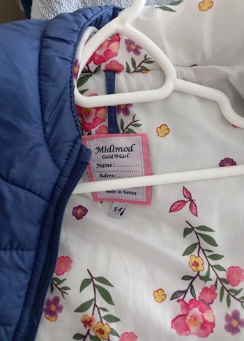 Kız Çocuk Kapüşonlu Fermuarlı Yelek - Görsel 5