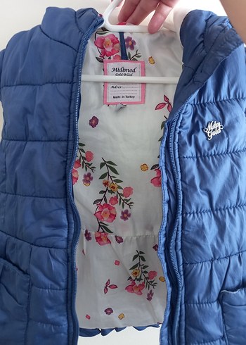 Kız Çocuk Kapüşonlu Fermuarlı Yelek - Görsel 4