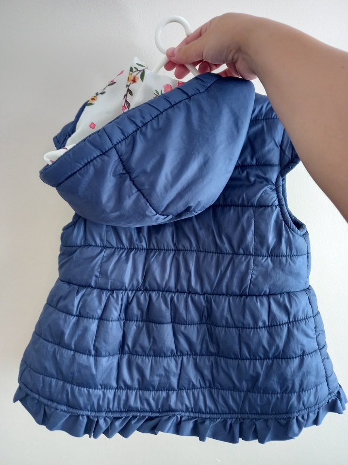 Kız Çocuk Kapüşonlu Fermuarlı Yelek - Görsel 3