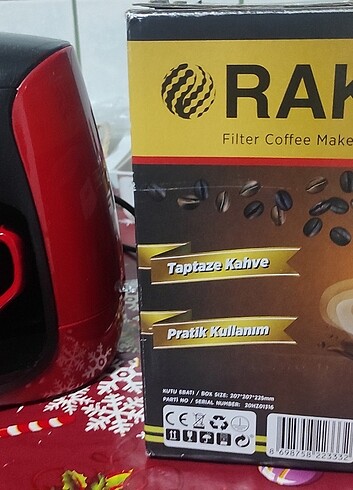 Raks Luna Max Filtre kahve Makinesi kırmızı  - Görsel 4