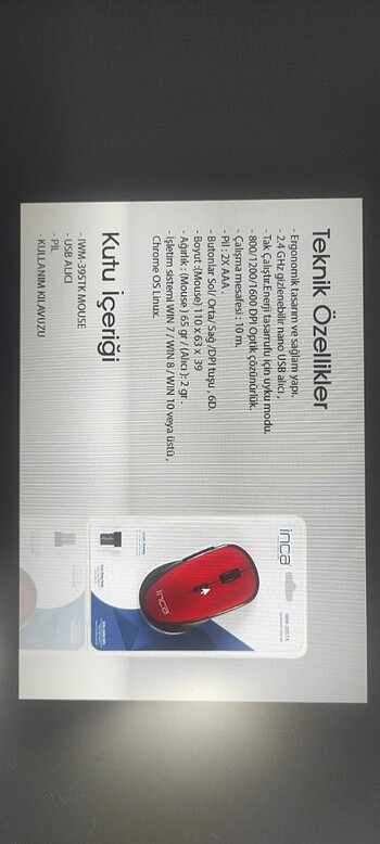 İnca IWM-395 TK KABLOSUZ MOUSE  - Görsel 8